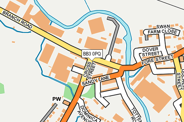 BB3 0PQ map - OS OpenMap – Local (Ordnance Survey)