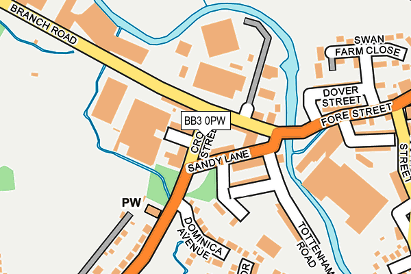 BB3 0PW map - OS OpenMap – Local (Ordnance Survey)