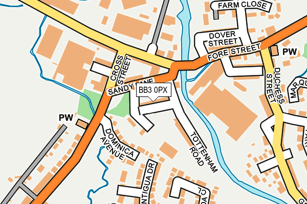 BB3 0PX map - OS OpenMap – Local (Ordnance Survey)