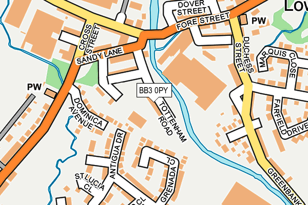BB3 0PY map - OS OpenMap – Local (Ordnance Survey)