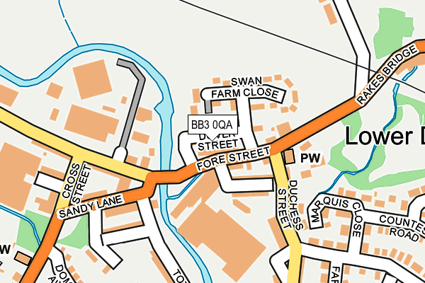 BB3 0QA map - OS OpenMap – Local (Ordnance Survey)