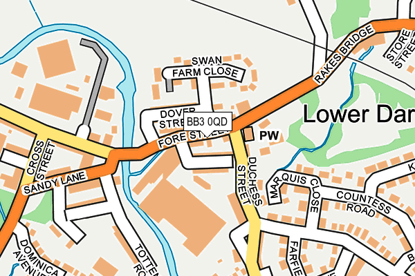 BB3 0QD map - OS OpenMap – Local (Ordnance Survey)