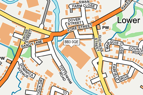BB3 0QE map - OS OpenMap – Local (Ordnance Survey)