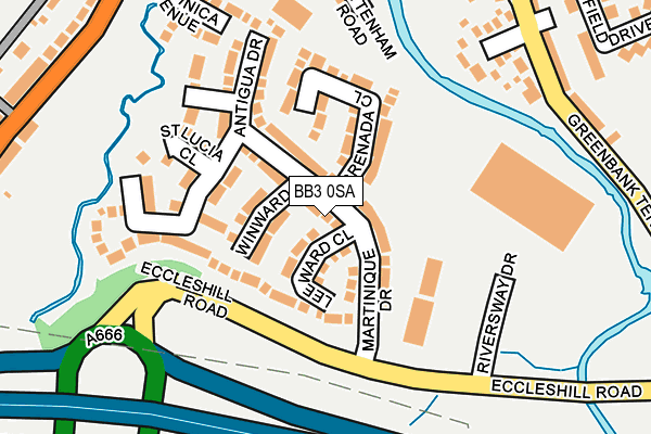 BB3 0SA map - OS OpenMap – Local (Ordnance Survey)