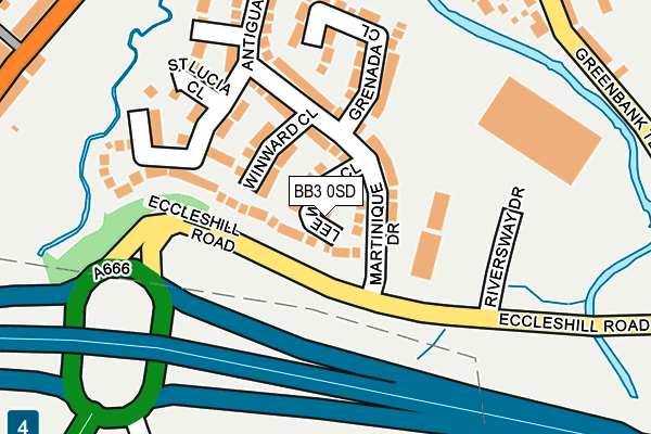 BB3 0SD map - OS OpenMap – Local (Ordnance Survey)
