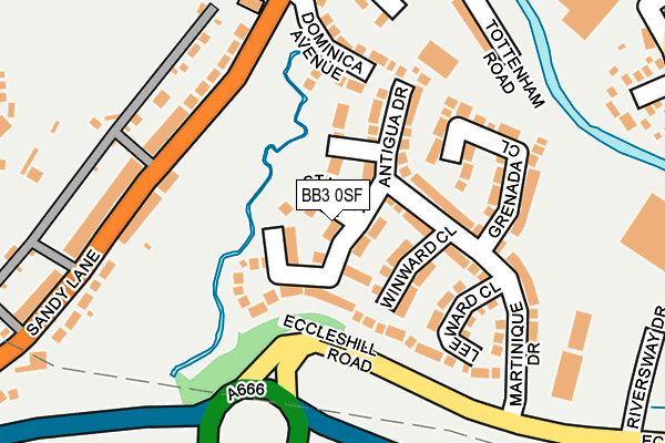 BB3 0SF map - OS OpenMap – Local (Ordnance Survey)