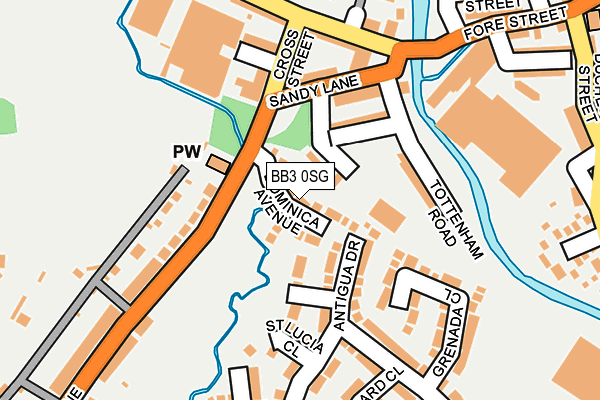 BB3 0SG map - OS OpenMap – Local (Ordnance Survey)