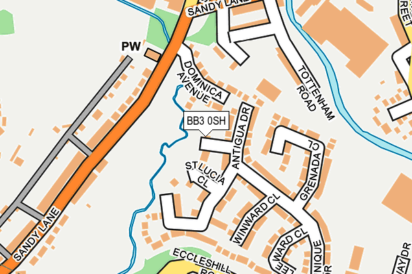 BB3 0SH map - OS OpenMap – Local (Ordnance Survey)