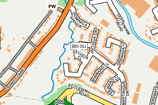 BB3 0SJ map - OS OpenMap – Local (Ordnance Survey)