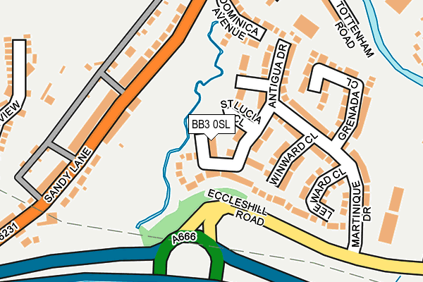 BB3 0SL map - OS OpenMap – Local (Ordnance Survey)