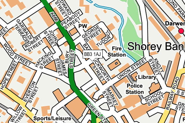 BB3 1AJ map - OS OpenMap – Local (Ordnance Survey)