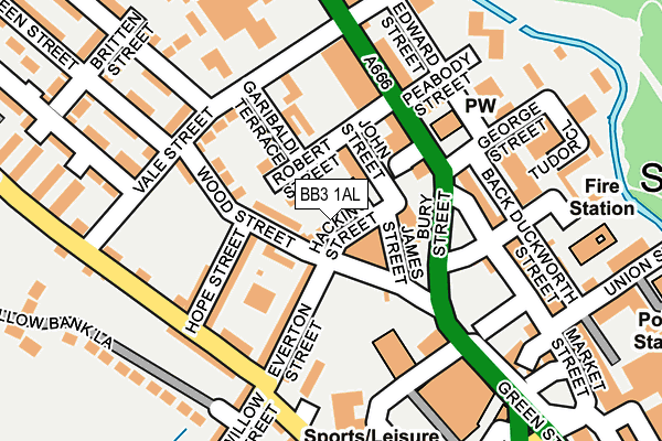 BB3 1AL map - OS OpenMap – Local (Ordnance Survey)