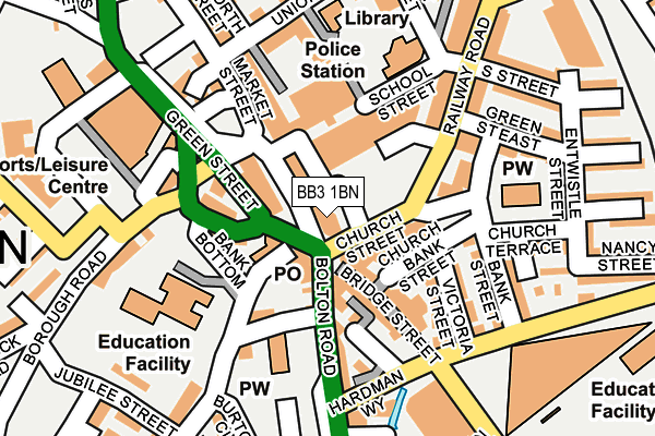 BB3 1BN map - OS OpenMap – Local (Ordnance Survey)
