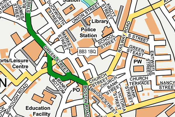 BB3 1BQ map - OS OpenMap – Local (Ordnance Survey)