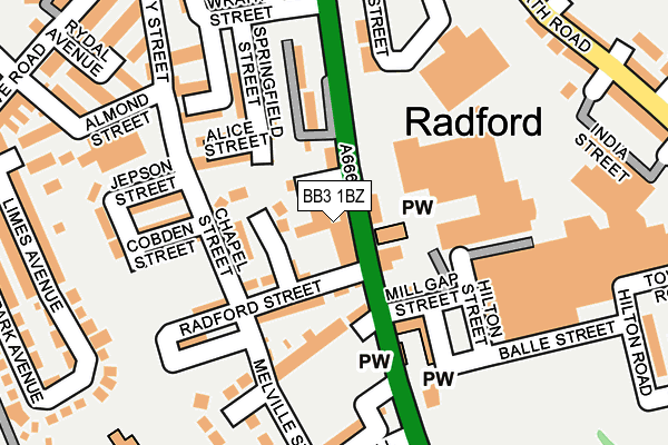 Map of RADFORD MILL ASSET MANAGEMENT LTD at local scale
