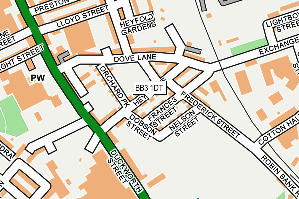 BB3 1DT map - OS OpenMap – Local (Ordnance Survey)