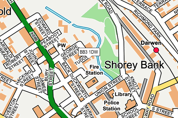 BB3 1DW map - OS OpenMap – Local (Ordnance Survey)