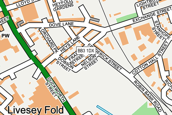 BB3 1DX map - OS OpenMap – Local (Ordnance Survey)