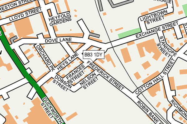 BB3 1DY map - OS OpenMap – Local (Ordnance Survey)