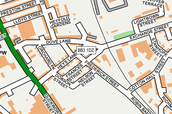 BB3 1DZ map - OS OpenMap – Local (Ordnance Survey)