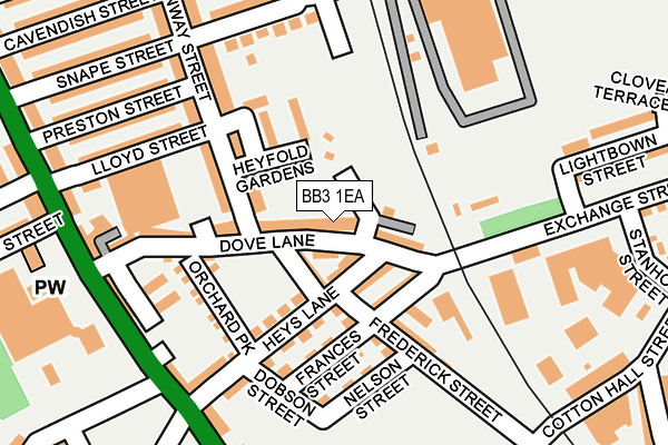 BB3 1EA map - OS OpenMap – Local (Ordnance Survey)