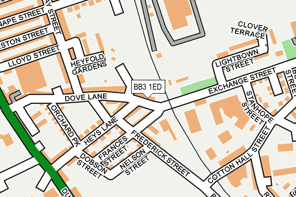 BB3 1ED map - OS OpenMap – Local (Ordnance Survey)