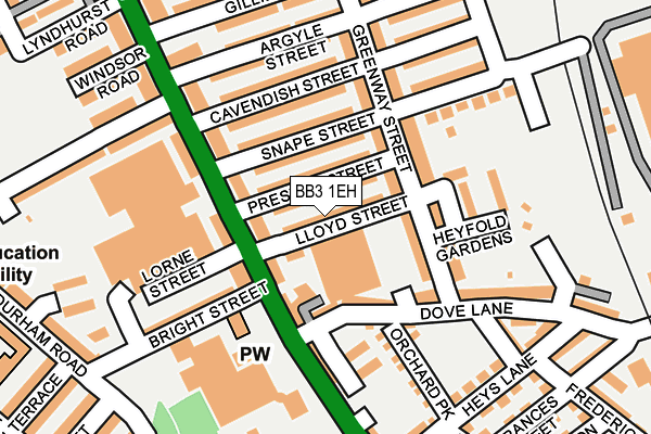 BB3 1EH map - OS OpenMap – Local (Ordnance Survey)