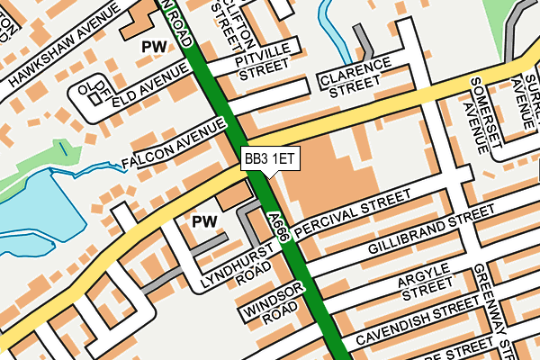 BB3 1ET map - OS OpenMap – Local (Ordnance Survey)