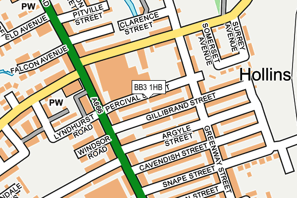 BB3 1HB map - OS OpenMap – Local (Ordnance Survey)