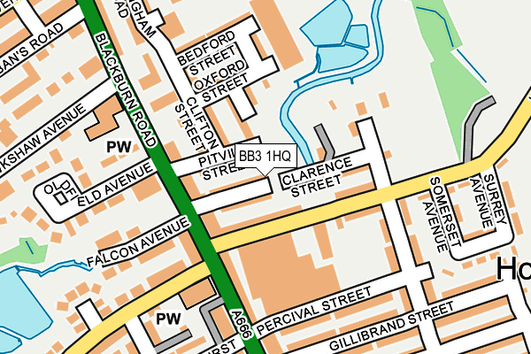 BB3 1HQ map - OS OpenMap – Local (Ordnance Survey)