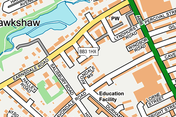 BB3 1HX map - OS OpenMap – Local (Ordnance Survey)