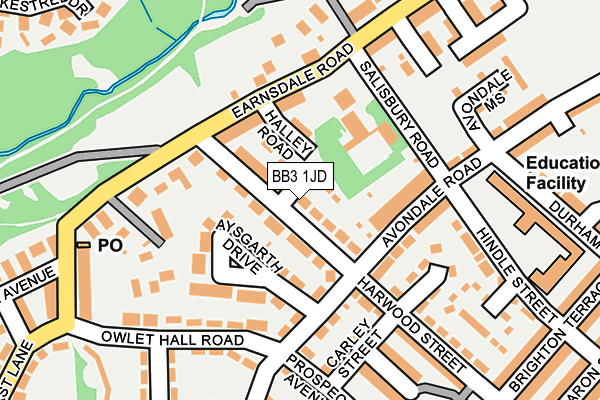 BB3 1JD map - OS OpenMap – Local (Ordnance Survey)