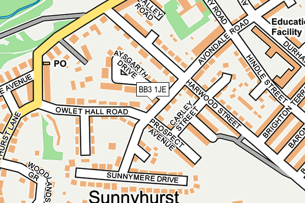 BB3 1JE map - OS OpenMap – Local (Ordnance Survey)