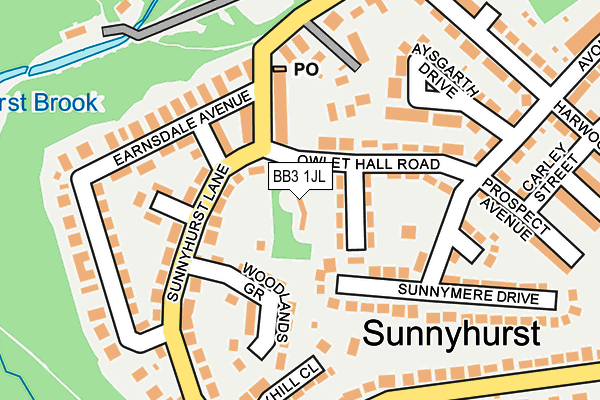 BB3 1JL map - OS OpenMap – Local (Ordnance Survey)