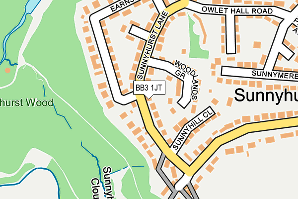 BB3 1JT map - OS OpenMap – Local (Ordnance Survey)