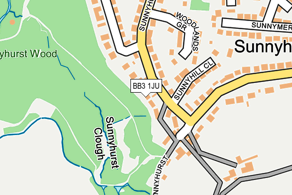 BB3 1JU map - OS OpenMap – Local (Ordnance Survey)