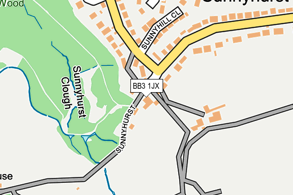 BB3 1JX map - OS OpenMap – Local (Ordnance Survey)