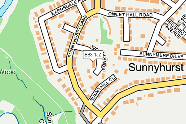 BB3 1JZ map - OS OpenMap – Local (Ordnance Survey)