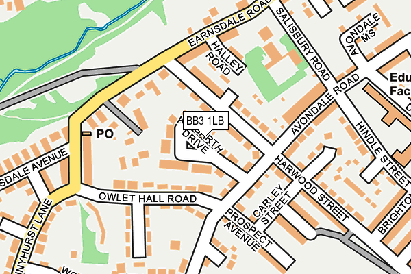 BB3 1LB map - OS OpenMap – Local (Ordnance Survey)