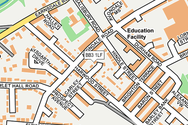 BB3 1LF map - OS OpenMap – Local (Ordnance Survey)