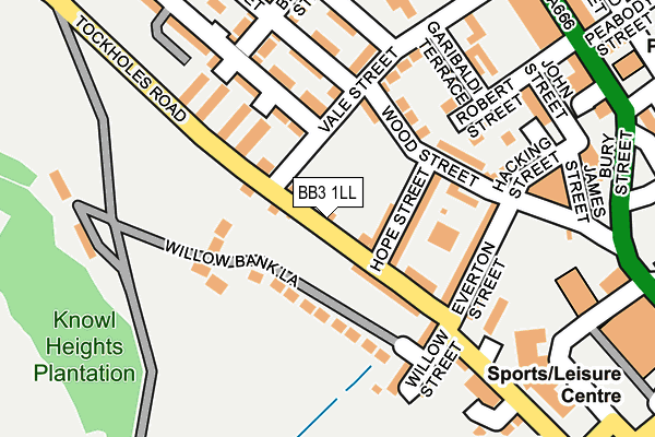 BB3 1LL map - OS OpenMap – Local (Ordnance Survey)