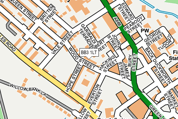 BB3 1LT map - OS OpenMap – Local (Ordnance Survey)