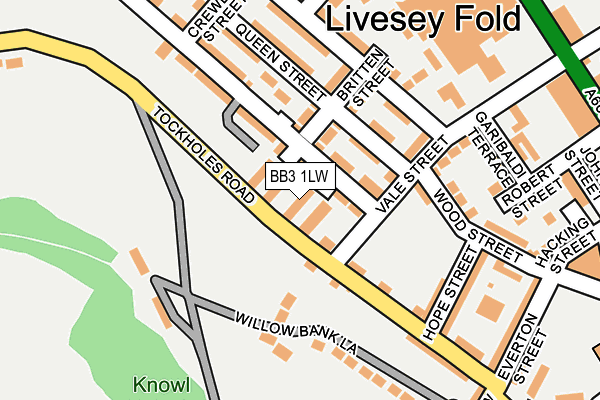 BB3 1LW map - OS OpenMap – Local (Ordnance Survey)