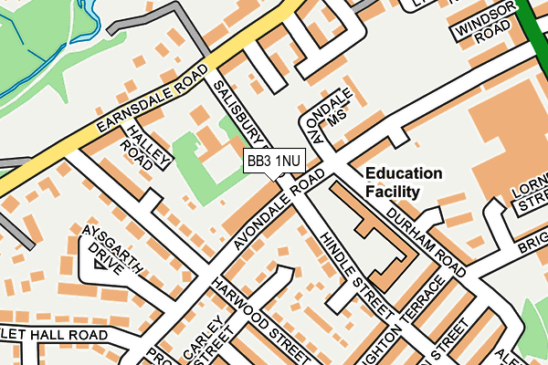 BB3 1NU map - OS OpenMap – Local (Ordnance Survey)
