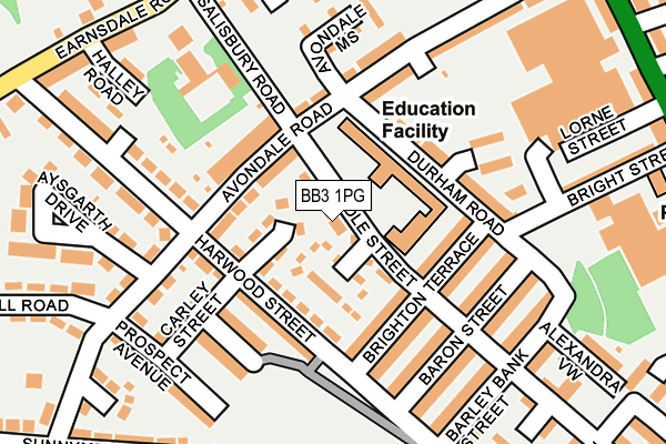 BB3 1PG map - OS OpenMap – Local (Ordnance Survey)