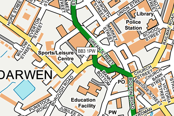 BB3 1PW map - OS OpenMap – Local (Ordnance Survey)