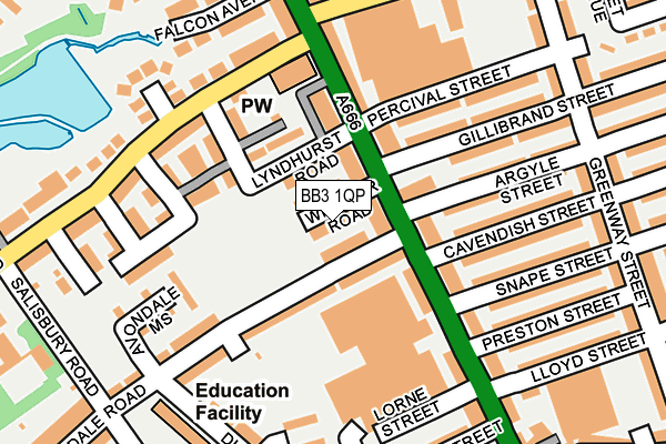 BB3 1QP map - OS OpenMap – Local (Ordnance Survey)