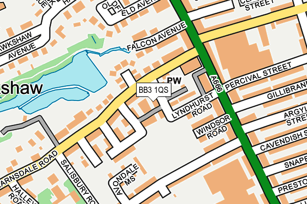BB3 1QS map - OS OpenMap – Local (Ordnance Survey)