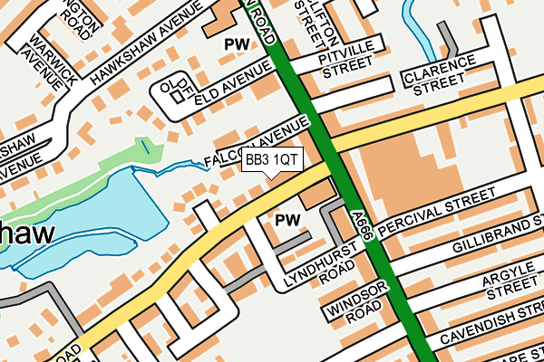 BB3 1QT map - OS OpenMap – Local (Ordnance Survey)