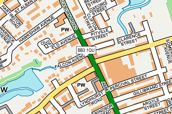 BB3 1QU map - OS OpenMap – Local (Ordnance Survey)